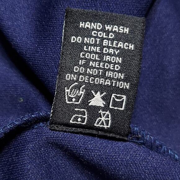 MSK Navy Blue Layered Chiffon Beaded Sleeveless Special Occasion Midi Dress - Picture 7 of 7